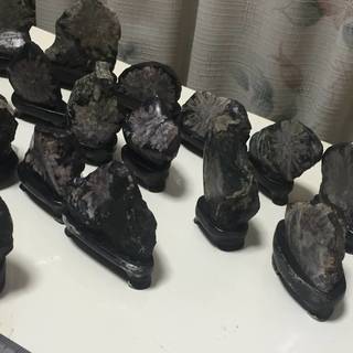 ※現在発掘不可　特別天然記念物　岐阜県　根尾谷産　菊花石　　天然石　台座付き　２０個セットの画像
