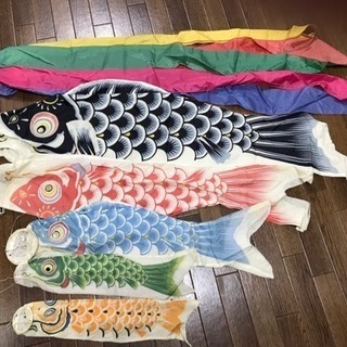 【中古】こいのぼり（鯉のぼり）ベランダ用1.5m 5匹セット