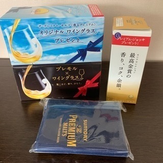 100円 新品 プレミアムモルツ グラス3点セット ミニトート付きの画像