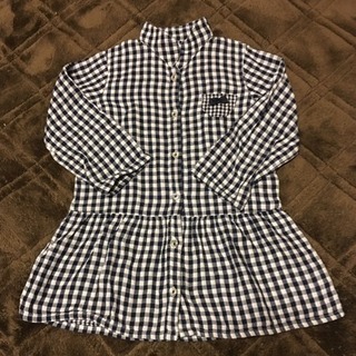 子供100センチ チェック ダブルガーゼ チュニック