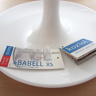 koziol/コジオル バベルトレー（XS）フルーツディッシュ　ホワイト　未使用保管品　アフタヌーンティー　小物トレー　アクセサリーの画像