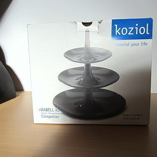 koziol/コジオル バベルトレー（XS）フルーツディッシュ　ホワイト　未使用保管品　アフタヌーンティー　小物トレー　アクセサリーの画像