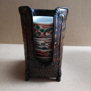 茶道具★煎茶   碗筒と茶碗(4個)