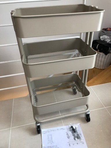 美品★キッチンワゴン ミルクティーベージュ
