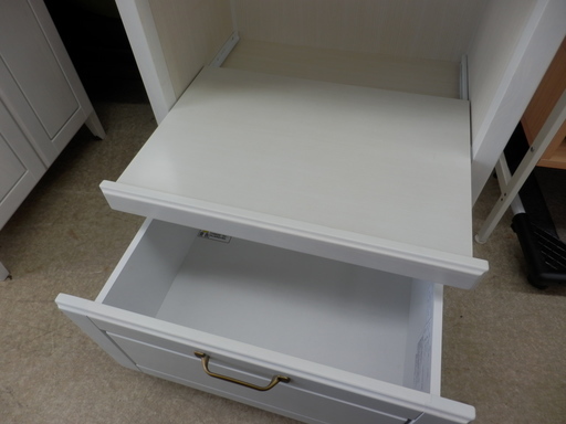 PayPay対応 新生活/一人暮らし応援 食器棚 キッチン/家電収納レンジボード スリムタイプ/60cm ホワイト ニトリコルテ2シリーズ