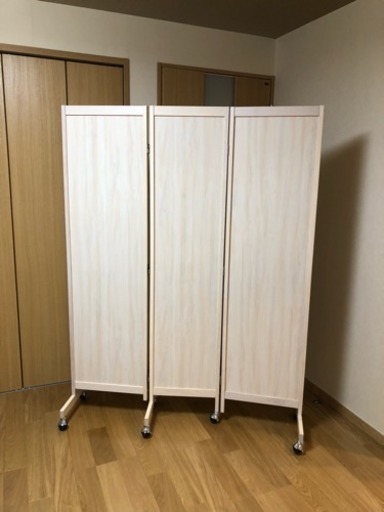 ※取引終了※ ディノス 高級三面ミラーパーティション キャスター付 中古美品