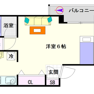 【フローレンス難波元町】1号タイプ！1Kタイプ！オール電化でガス...