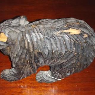 🐻子熊の置物(木製)🐻の画像