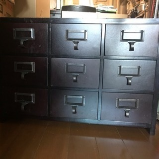 9杯 引き出し家具 黒 木