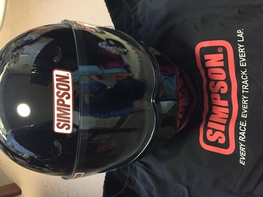 取引中　超美品　１回使用　SIMPSON シンプソン　ヘルメット　OUTLAW 本物　バイク　黒　BLACK  59cm