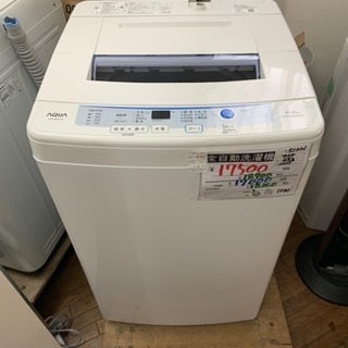 洗濯機 6kg アクア 2017年製 AQW-S60E