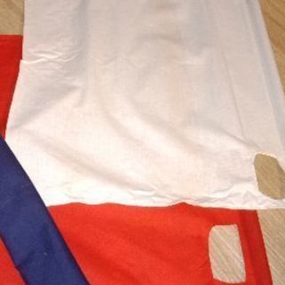 手旗信号　紅白の旗の画像