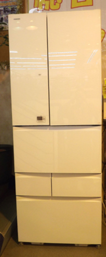 東芝 2018年製 601L 6ドア 冷凍 冷蔵庫 GR-M600FW VEGETA クリアシェルホワイト 600Lクラス 札幌 西岡店