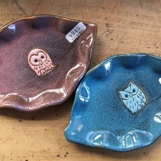 【新品】フクロウの小皿2個セット