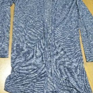 ［売約済］ロング丈カーディガン パーカー LL 薄紺色の画像