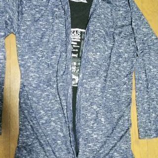 ［売約済］ロング丈カーディガン パーカー LL 薄紺色