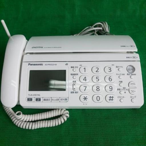 中古　電話機　ファックス電話　FAX　 　幅32　　奥行20　　高さ10　 （ｃｍ）　Panasonic　KX-PW320-W 　親機のみ