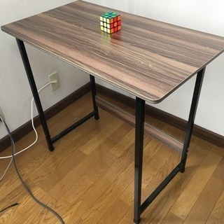 【中古】パソコン デスク 平机 机　パソコンテーブル オフィスデスク(ウォルナット)の画像