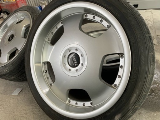 5穴 114.3 バリ山 社外アルミ付4本セット