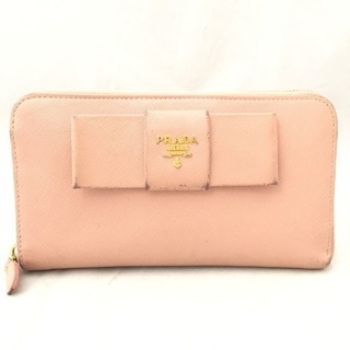 PRADA プラダ サフィアーノレザー ライトピンク ラウンドフ...
