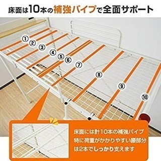 山善(YAMAZEN) 宮付き ロフトベッド/ベッド下140 HML2-1021(IV) アイボリー の画像