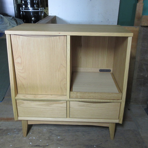 2/24 終 unico SIGNE キッチンカウンター W800 オーク材 棚 家具 東HG