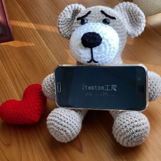 【BASEにてshop展開中】熊さんスマホスタンドの画像