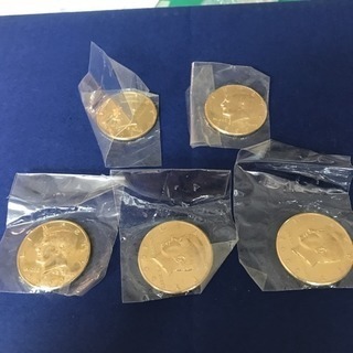 手品 マジック ハーフダラーコイン  金色 5枚セット