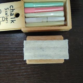 黒板　チョーク　三脚、黒板消しセットの画像