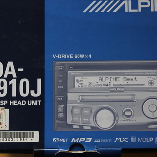 ALPINE　CD-MDカーステレオ【バッ直電源コード付き】