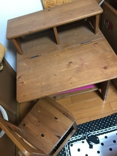 キッズ木製デスクセット