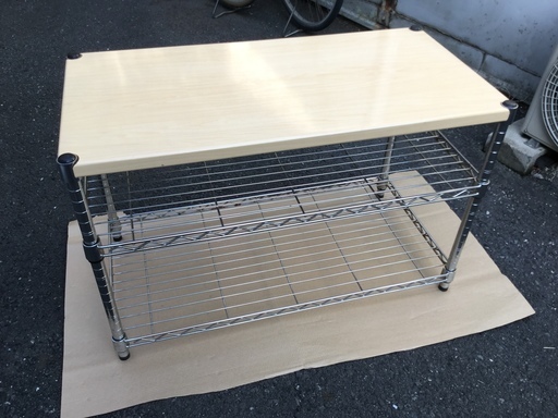 二段メタルラック テーブルとしてもいいです