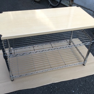 二段メタルラック テーブルとしてもいいです
