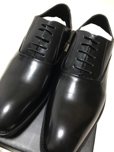 春！新しい靴で！ 新品未使用 内羽根 革靴 25.5cm 冠婚葬祭 ビジネス 黒 ブラック