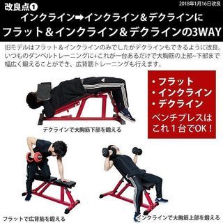 インクラインベンチ デクラインベンチ フラットベンチ 3WAY トレーニング