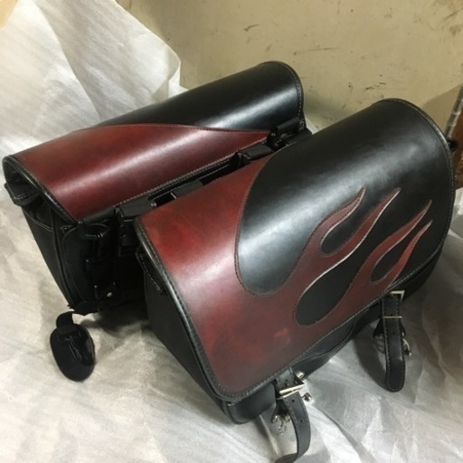 デグナー サドルバッグ サイドバッグ ファイアーパターン 2個 アメリカン