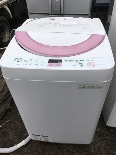 【2014年製】 SHARP　シャープ 6.0kg 全自動洗濯機　ピンク