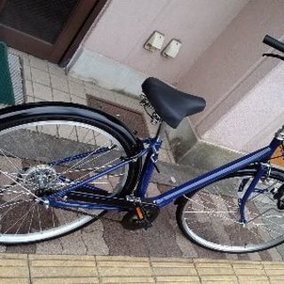 美品☆26吋 V型フレームのファションサイクル 変速なし/ブルーｘブラックの画像
