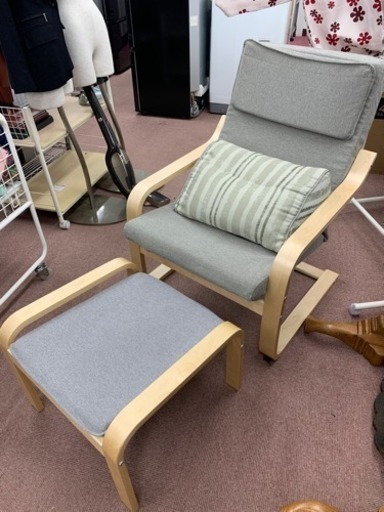 ◆オットマン付き  グレーのチェア入荷しました！◆