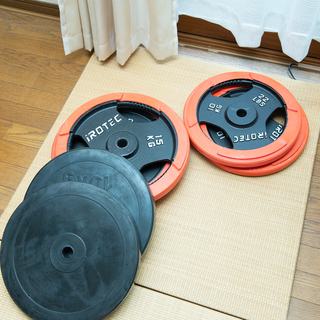 バーベルプレート　15kg☓2 10kg☓4　シャフト