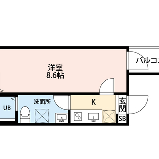 広々8.6帖の１Ｋ☆独立洗面台も嬉しい築浅デザイナーズアパートで...