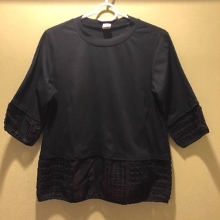 【日本製】袖、裾レーストップス