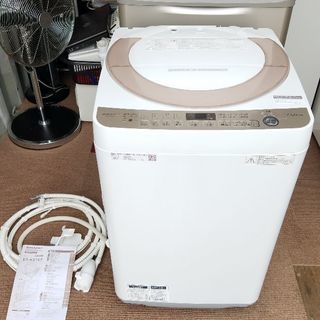 ☆美品☆2018年製 SHARP/シャープ 7.0kg 全自動 洗濯機 ES-KS70T-N シワ抑え 風乾燥