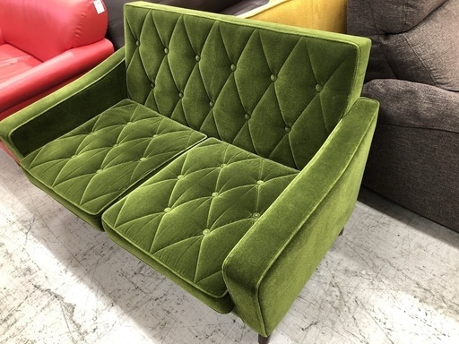 ご来店お持ち帰り出来る方限定！カリモク60　ロビーチェア　モケットグリーン【トレジャーファクトリー吉川店】