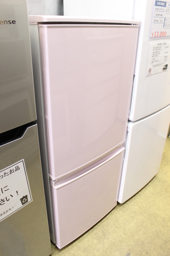 J013)シャープ SHARP 2ドア 冷凍冷蔵庫 SJ-14E2-SP 2015年製 137L ピンク