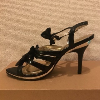 【新品未使用】黒リボンミュール Mサイズ