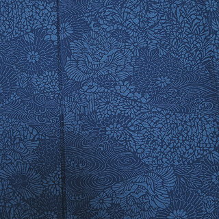 中古美品　縮緬　小紋　藍色　（k3241368-1981rymj）の画像