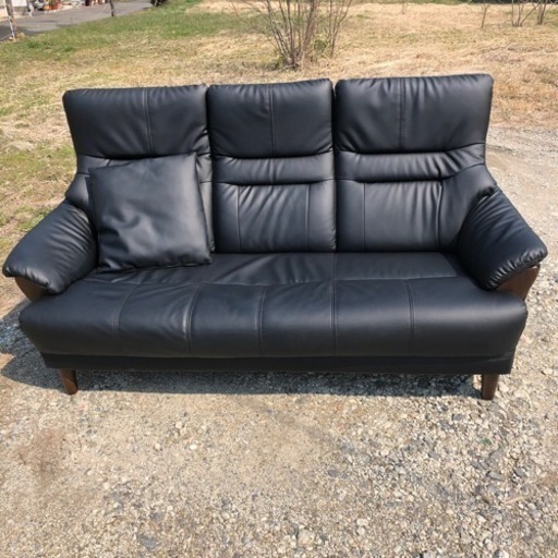 合成皮革 ソファー ブラック 日本製