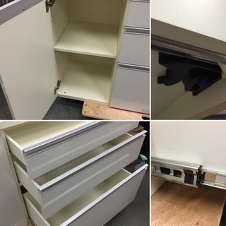 【パモウナ】間仕切りキッチンカウンター W120 美品