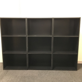 【発送無し・引き取りのみ】カラーボックス ヘッドボード仕様 ブラック 3個セットの画像